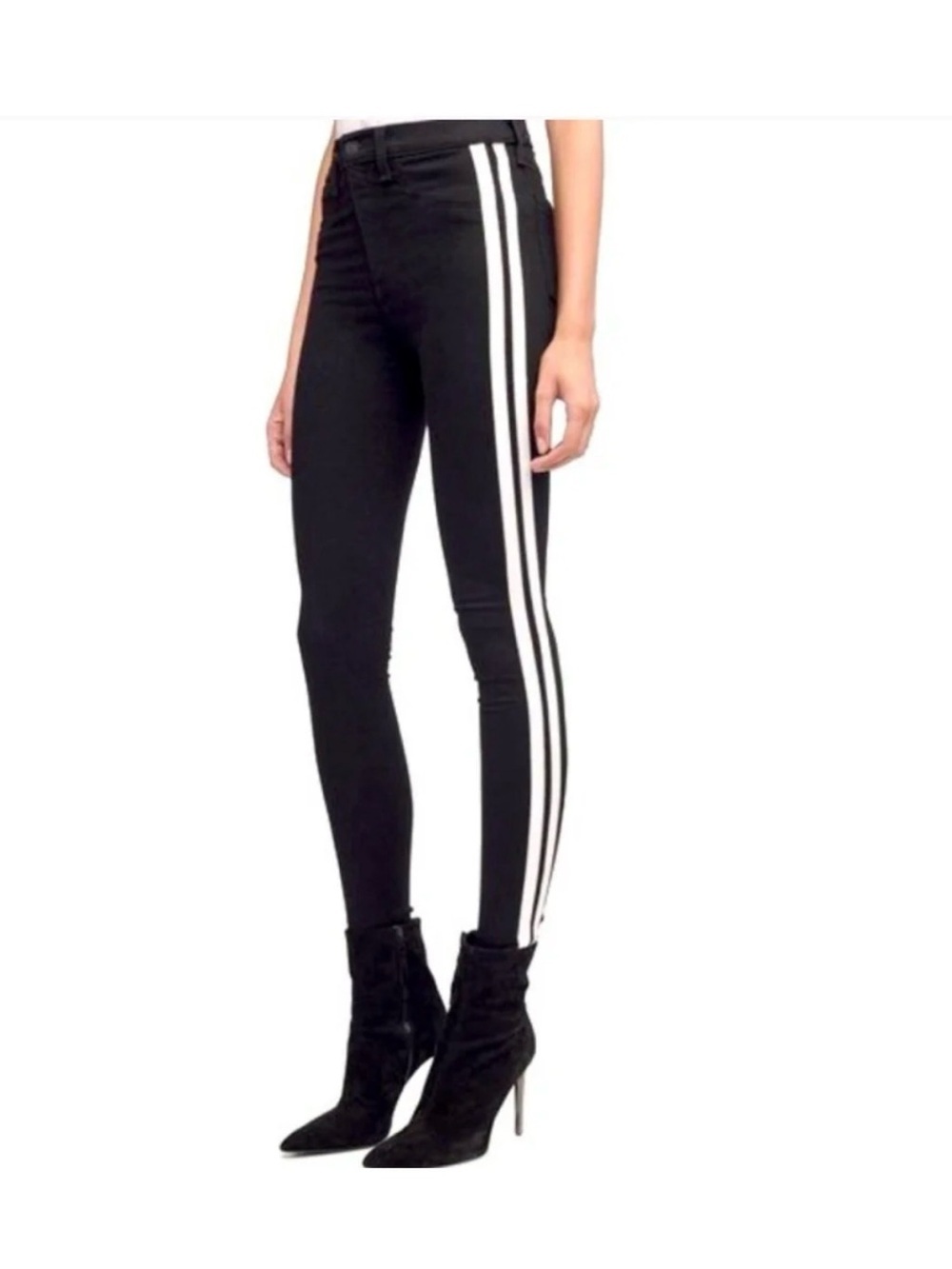 rag & bone/JEAN Black Jeans with White Label Detail